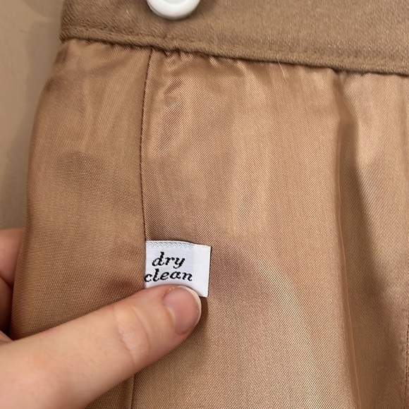 Vintage Pendleton Tan Virgin Wool A-Line Midi Skirt Size 16 Normcore - Picture 6 of 10